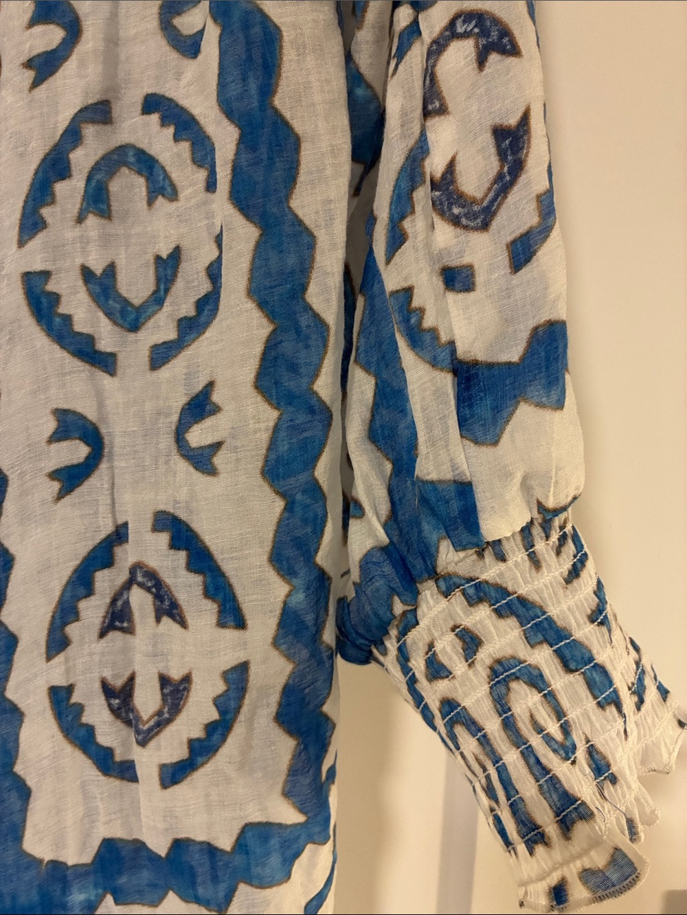 Elan Blue & White Geometric Maxi Dress - Picture 3 of 4